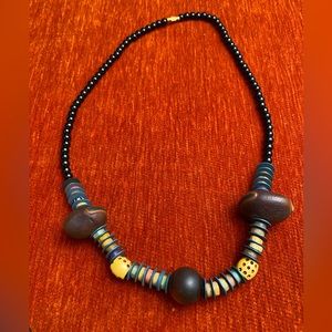 Handmade Vintage   African Tree Nuts, Beads/wood Women Necklace.